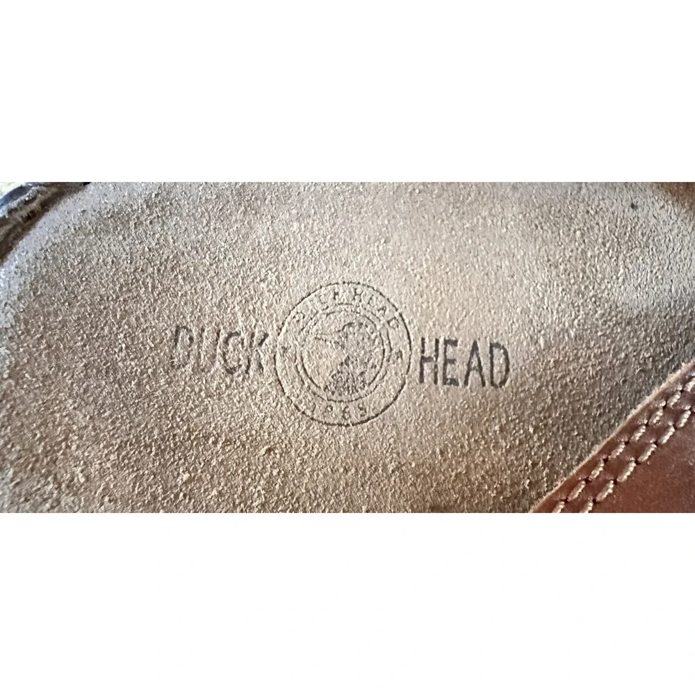Duck Head Sandals Leather Slides‎ Brown Woven Artisanal Open Toe Women's 9 M